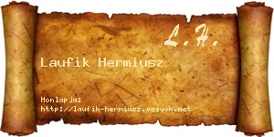 Laufik Hermiusz névjegykártya